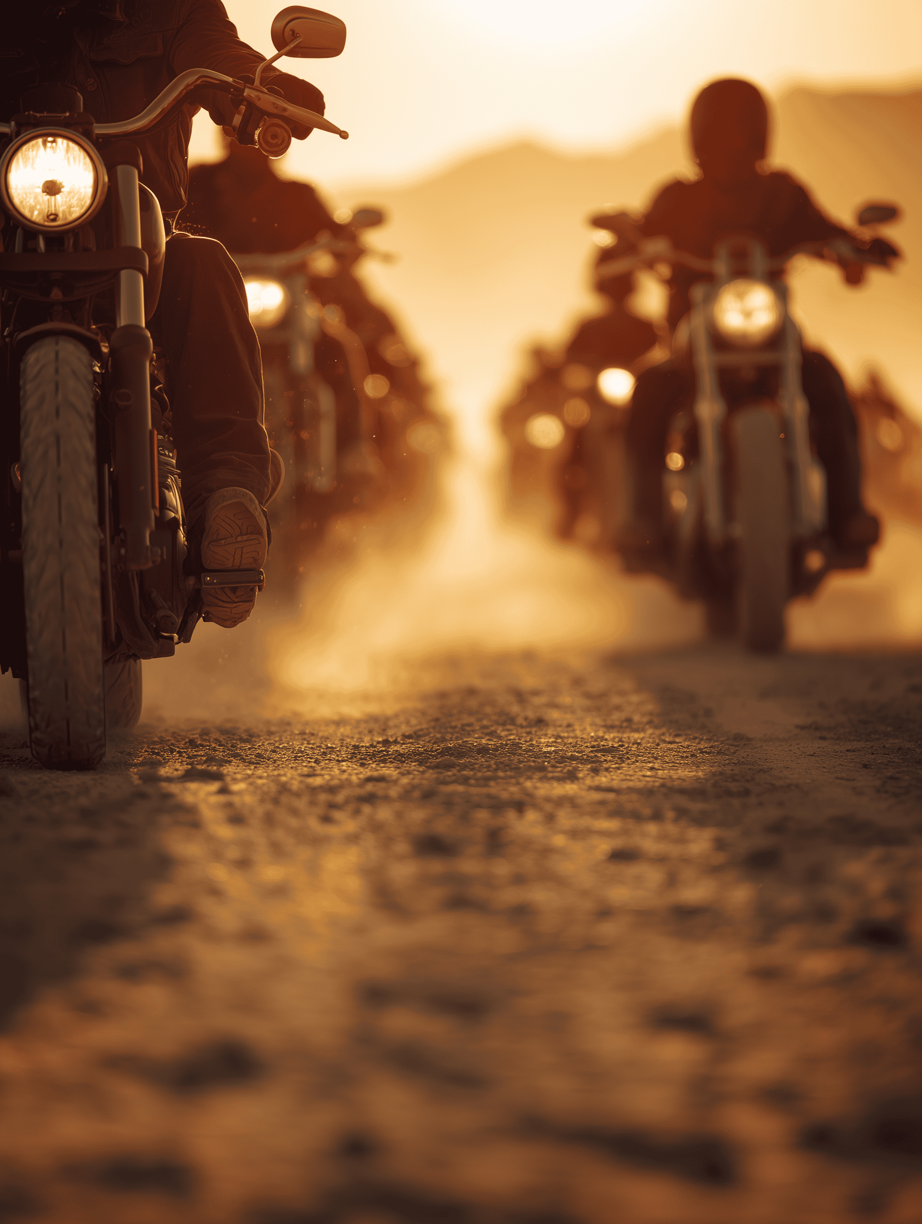 Motorcycle riders gathered for an event